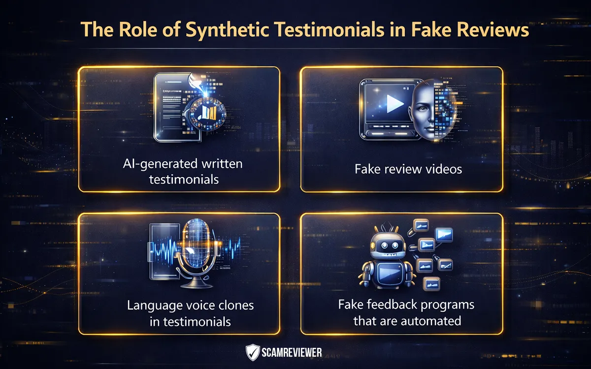 The Role of Synthetic Testimonials in Fake Reviews